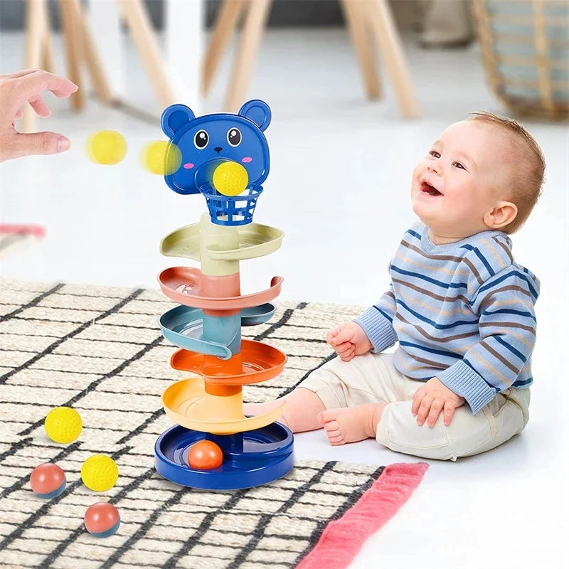 Montessori Babyspeelgoed Rolling Ball Tower