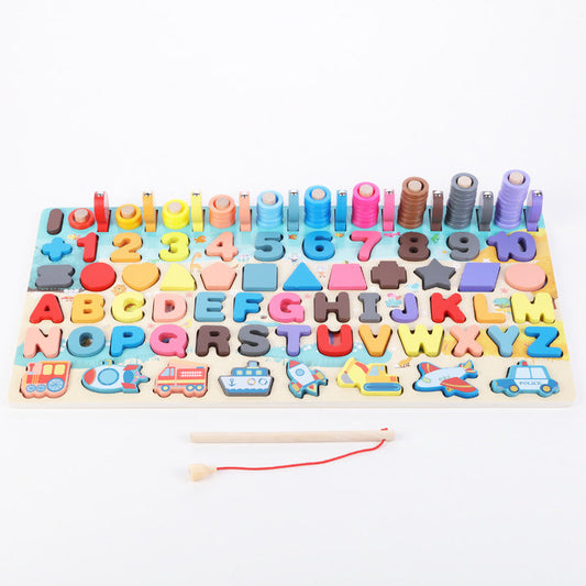 Montessori Houten Wiskunde Visspel Educatief Speelgoed voor Kinderen (1–3 Jaar)